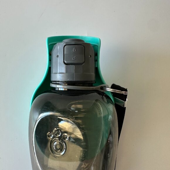 Set of 2 Blue & Gray Slow Puzzle Feeder Dog Bowls & Portable Water Bottle 27 oz - Picture 7 of 7